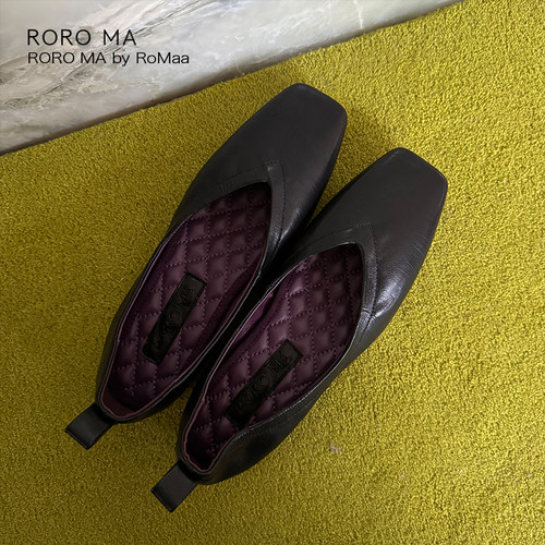 ROROMA 原创设计师SIMPLICITY浪漫溢彩艺术进口胎牛皮V口芭蕾鞋