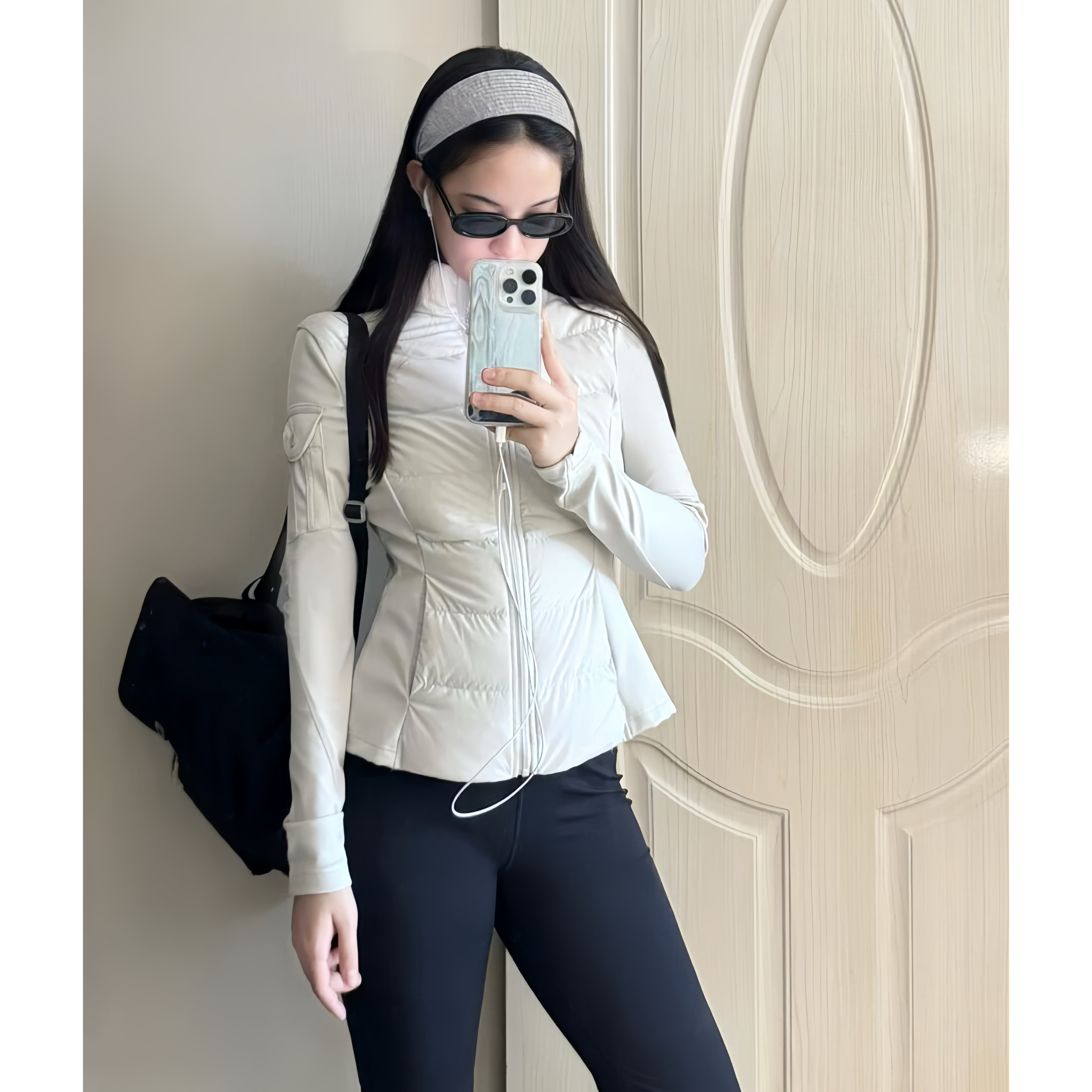 lulu休闲同款/短款修身轻薄运动风羽绒服女2025新款立领保暖外套