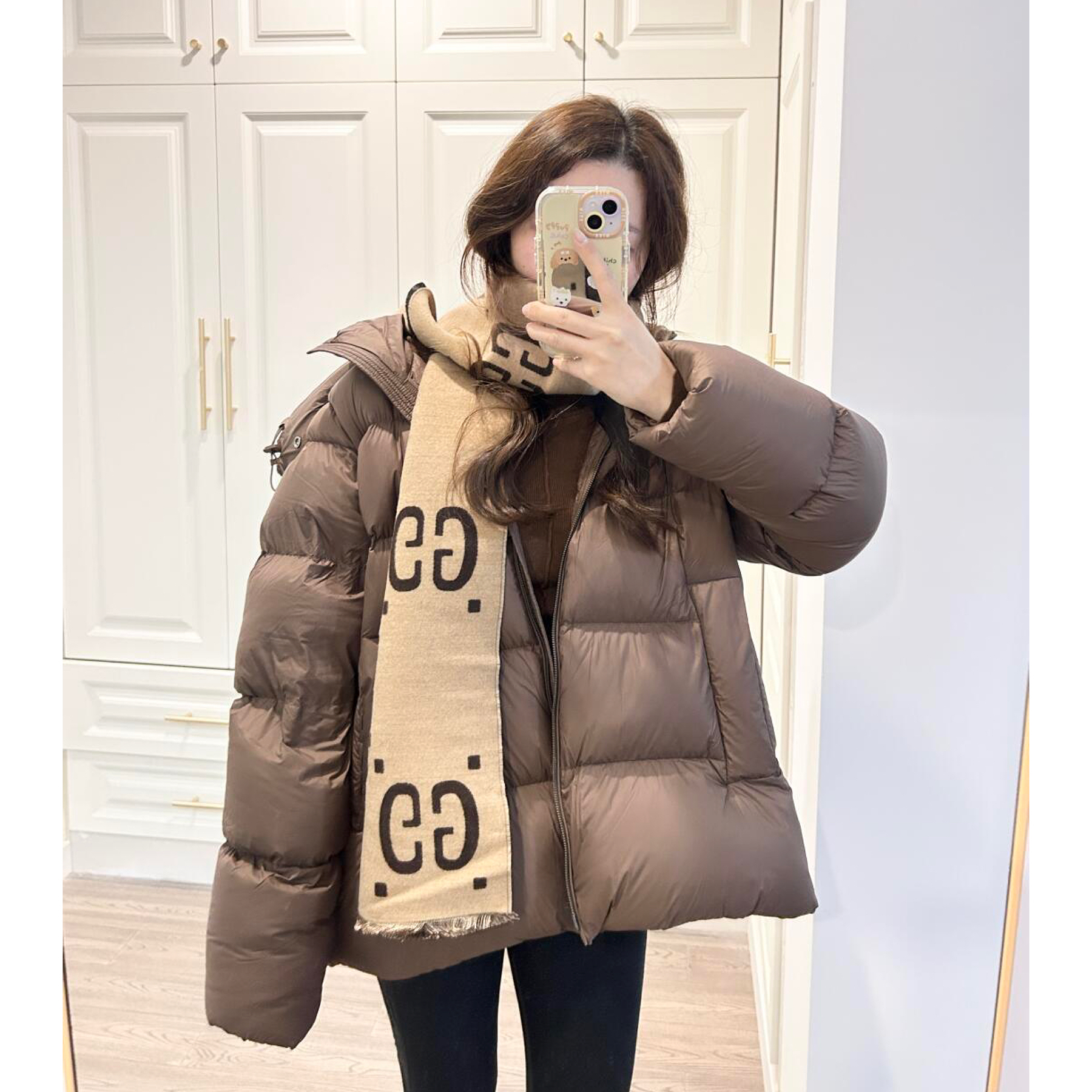 JN江南家泡芙面包羽绒服短款25冬款小个子宽松简约连帽羽绒外套