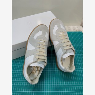 德训鞋男款2023年春季新款真皮平底休闲鞋女潮小白鞋男鞋板鞋