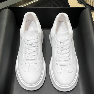 真皮小白鞋女8CM内增高秋