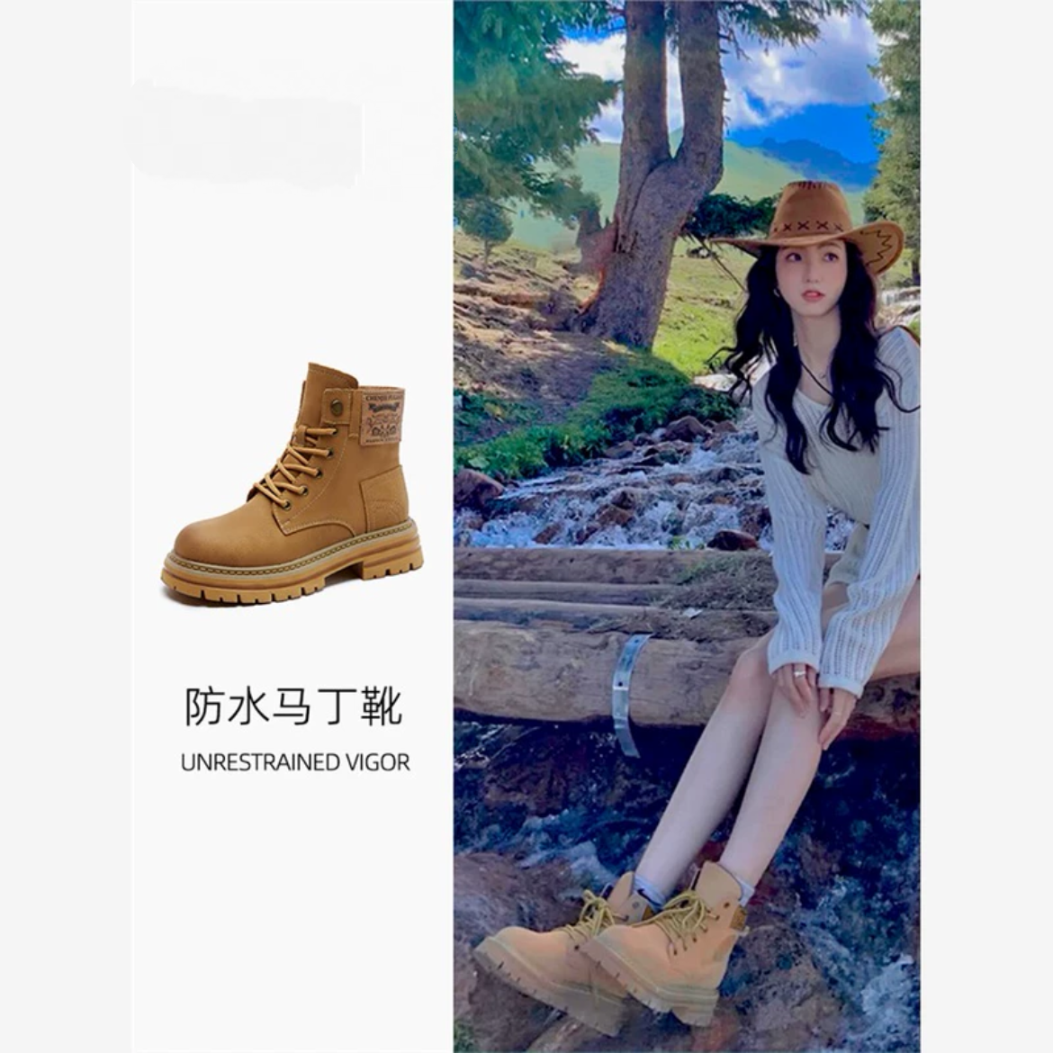 防水防滑马丁靴女款2025