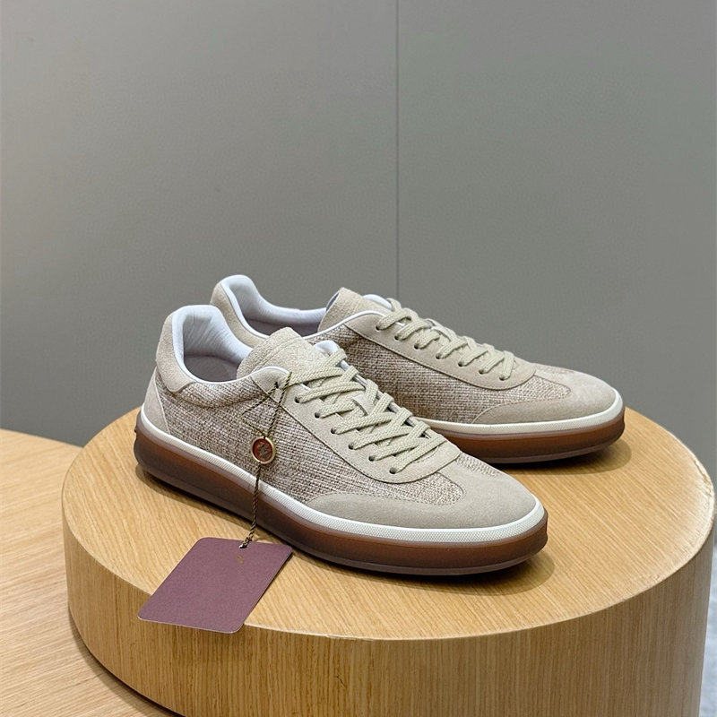 LP新款透气运动休闲鞋系带低帮牛皮小白鞋跑步舒适板鞋老钱风男鞋