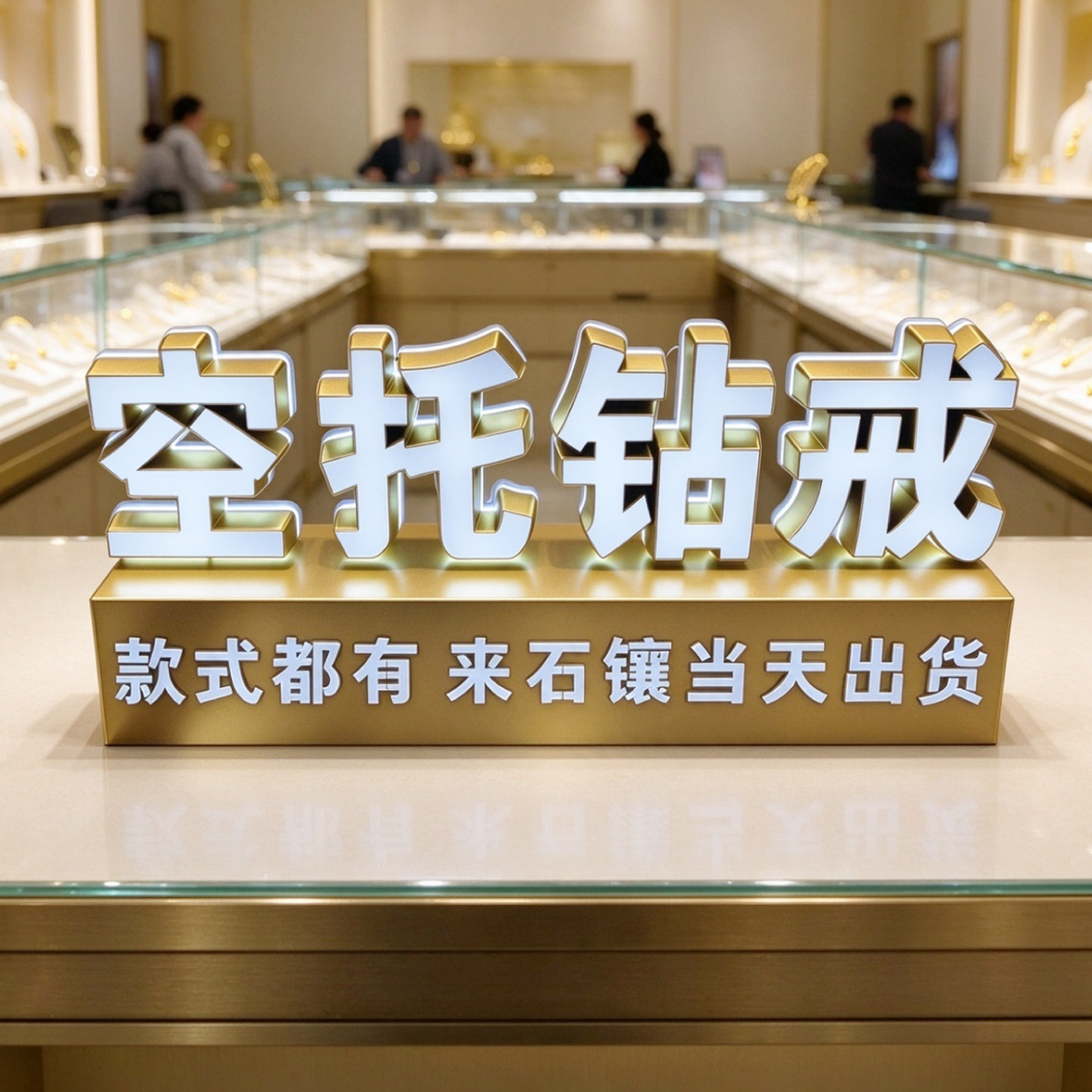 珠宝钻戒黄金回收店桌面立式迷你字发光字招牌立体发光广告牌定制