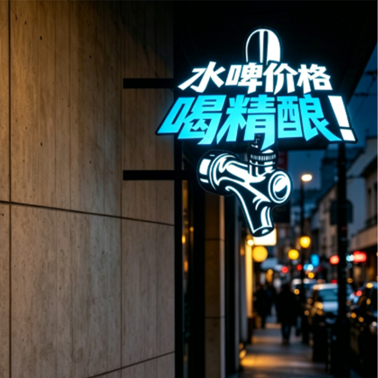 精酿啤酒酒吧小酒馆装饰墙招牌灯箱不锈钢包边扎啤啤酒造型广告牌