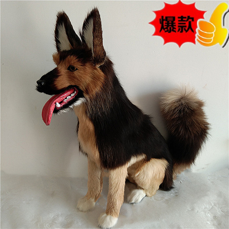 手工制作真皮真毛狼狗