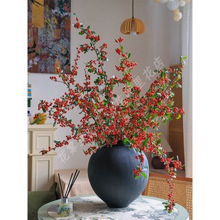 火棘果鲜切花【真的果子】红色枝条水养插花火把果小冬青吉祥年宵