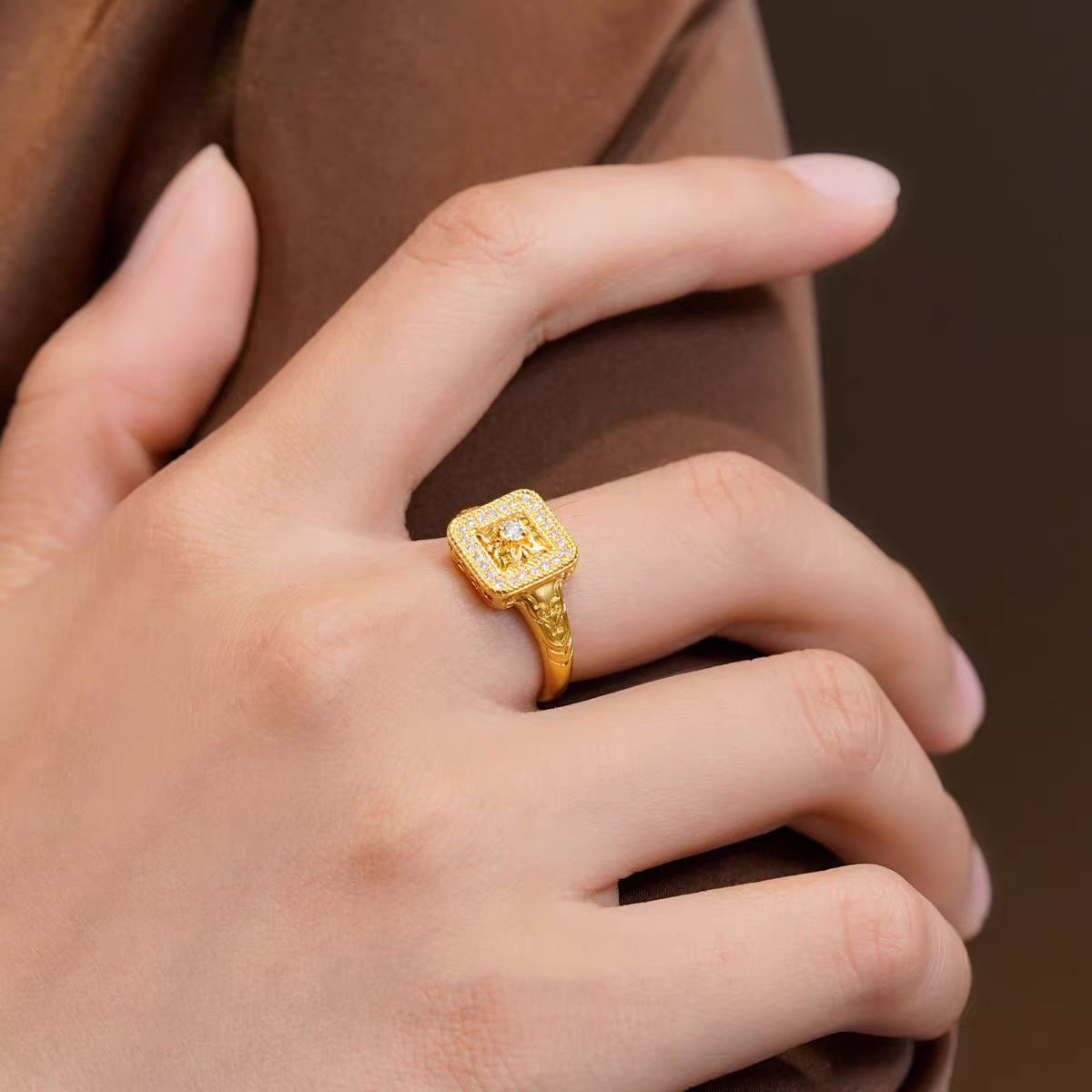 金店同款四方如意戒指