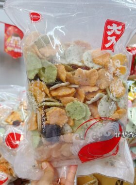 香港代购 铃木荣光堂杂锦海鲜脆片家庭装学生办公室零食300g