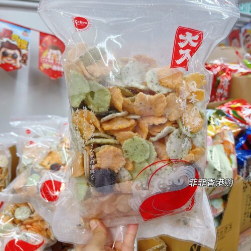 香港代购 铃木荣光堂杂锦海鲜脆片家庭装学生办公室零食300g