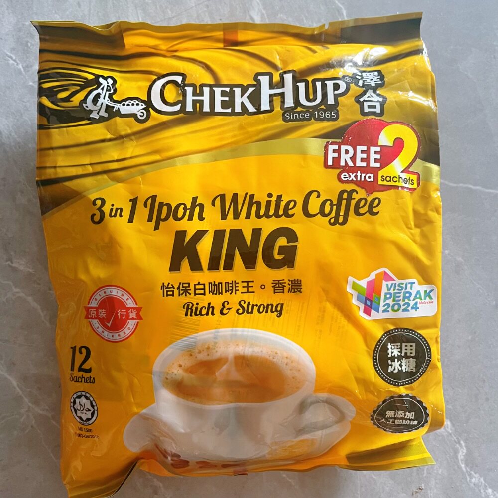 包邮香港购马来西亚Chek Hup泽合怡保原味白咖啡无糖3合1即溶咖啡