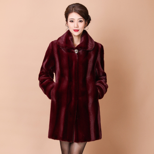 特价清仓妈妈冬装外套女大码中老年人加绒加厚奶奶毛绒衣服水貂绒