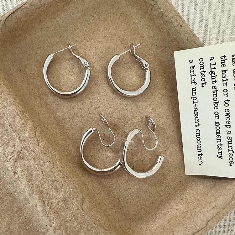 手作精致素圈韩国冷淡风耳环