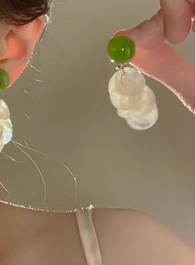 赵露思同款耳钉超仙贝壳小众设计