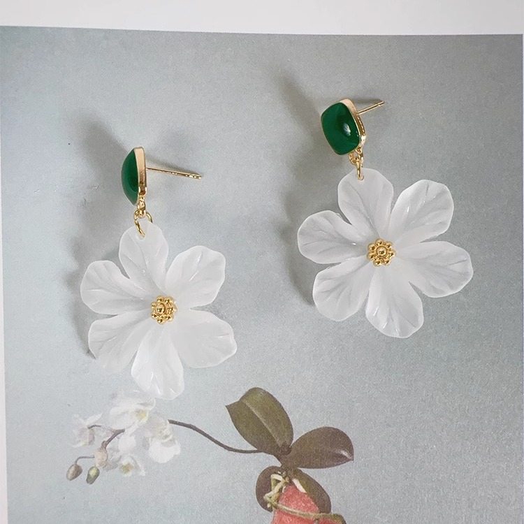 小众撞色花朵耳钉Margot精致