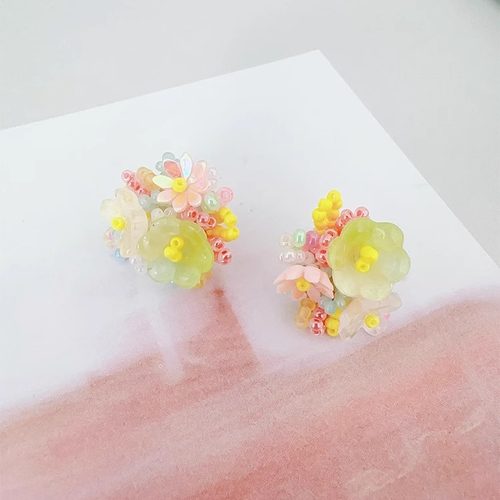 耳钉虞书欣同款耳环串珠多巴胺