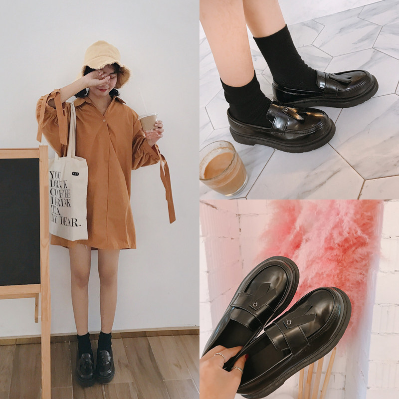 British style leisure time leather shoes College wind Retro Women's Shoes Oxford Flat bottom Retro Single shoes tassels Lok Fu shoesin the Women's Shoes, Low shoes  category - from Buy2taobao.com to provide professional Taobao agent buy service