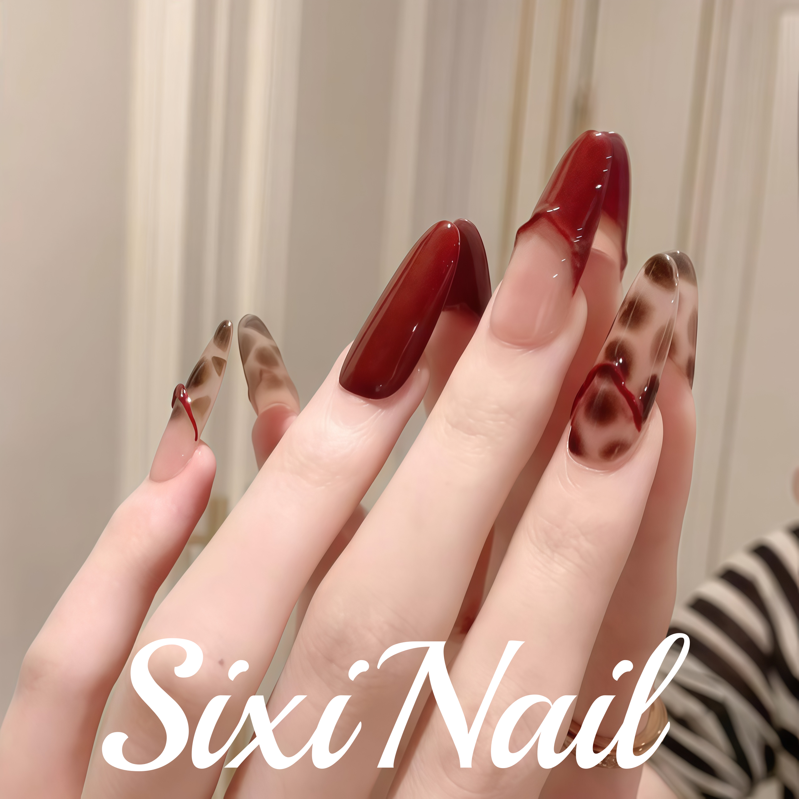 古早豹纹手绘秋冬纯手工穿戴甲日常高级感显白美甲贴片假指甲气质,彩妆/香水/美妆工具,穿戴甲/甲片,淘宝优惠券,粉丝福利购,淘宝优惠卷