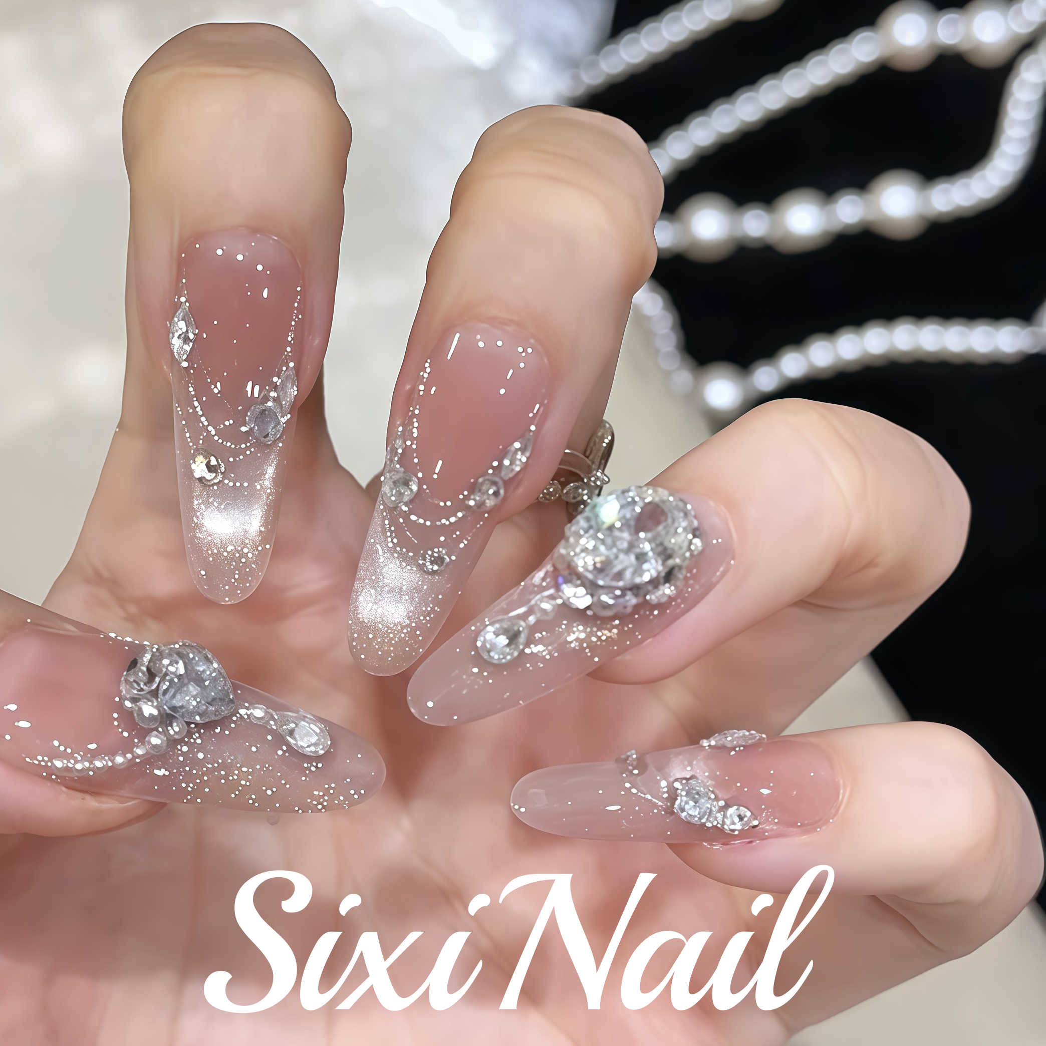 轻奢星锆玻璃珠猫眼长款纯手工穿戴甲气质高级感显白美甲指甲贴片,彩妆/香水/美妆工具,穿戴甲/甲片,淘宝优惠券,粉丝福利购,淘宝优惠卷