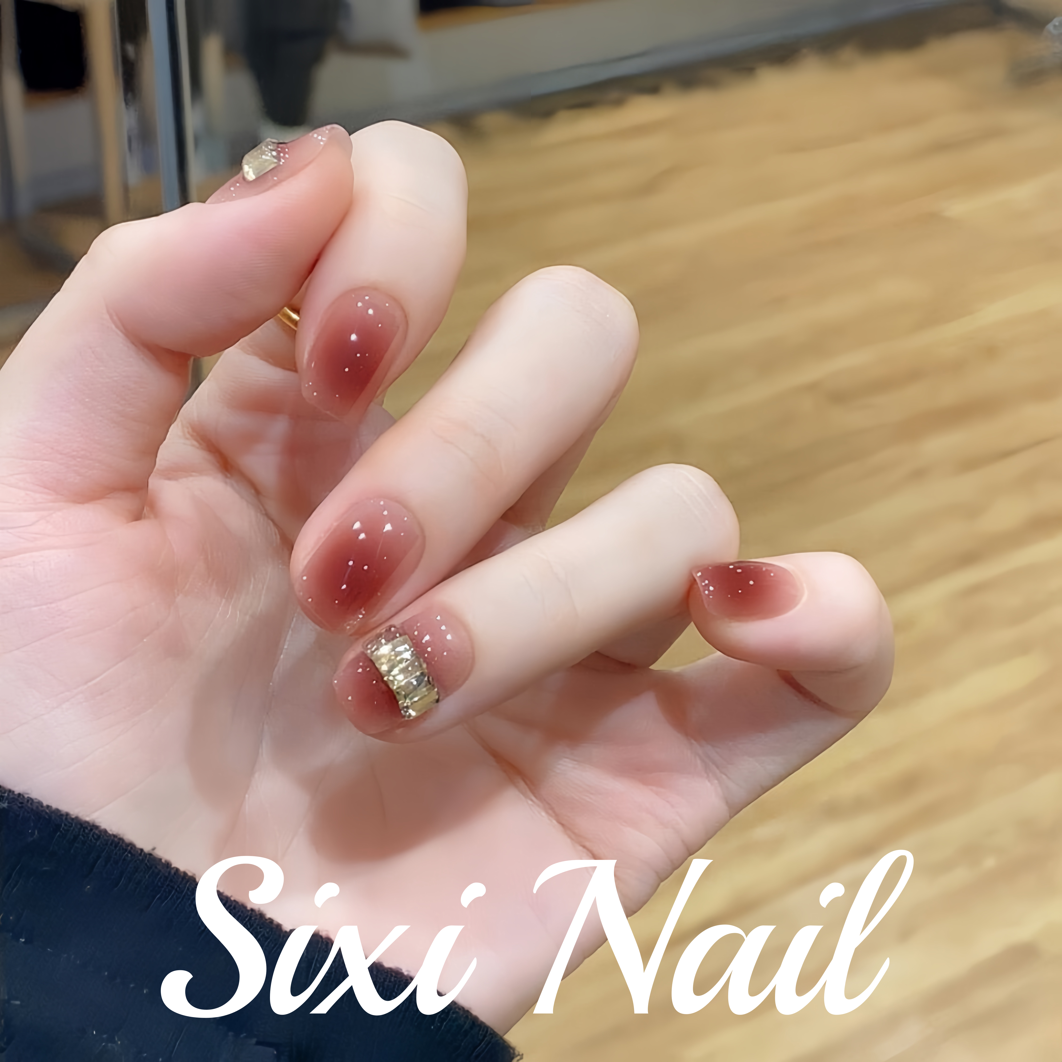 ins琥珀色渐变晕染纯手工穿戴甲高级显白锆石指甲美甲贴片假指甲,彩妆/香水/美妆工具,穿戴甲/甲片,淘宝优惠券,粉丝福利购,淘宝优惠卷