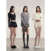 包臀羊毛休闲裤 PEMPL 毛呢短裤 女修身 辣妹性感低腰短款 三色基础款