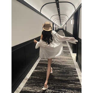 微透贴肤宽松长袖 轻薄百搭防晒衫 针织衬衫 新款 衬衣潮 女夏季 PEMPL