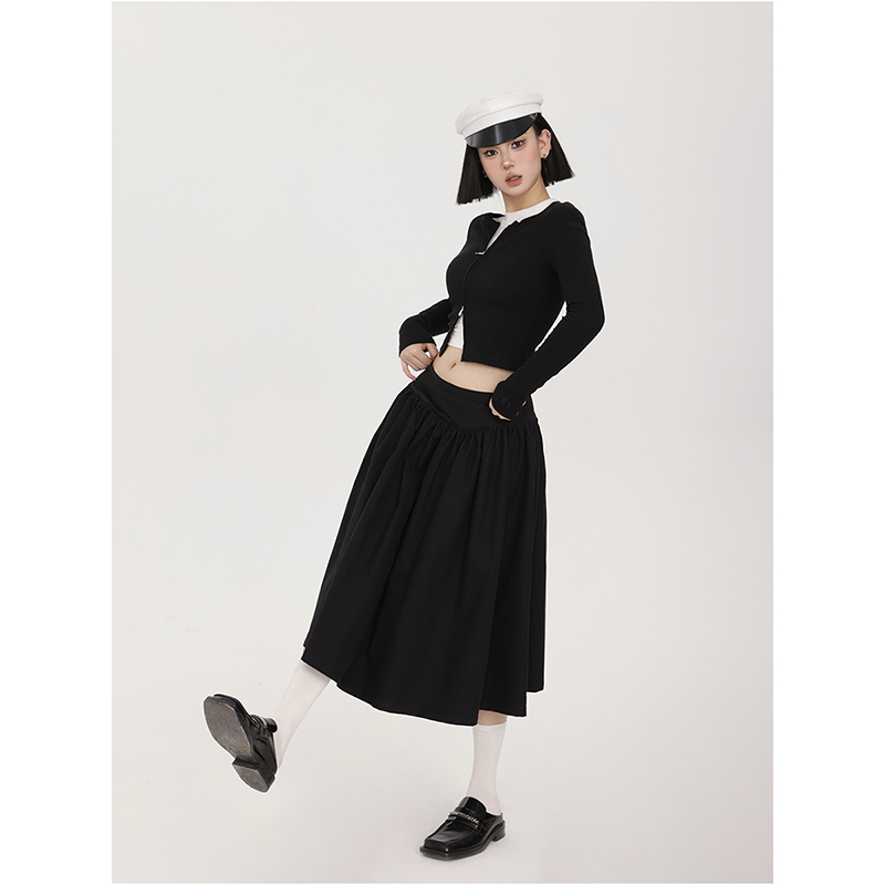 针织开衫拉链圆领双开头拉链