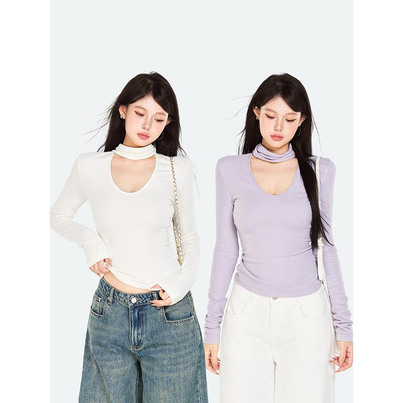 PEMPL 温暖底牌 U领保暖亲肤百搭打底冬气质内搭显瘦上衣可拆脖套