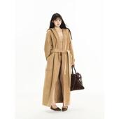 廓形气质系带重工高级感长款 PEMPL 连帽毛呢外套女秋冬新款 呢大衣