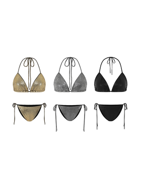 PEMPL 沙滩温泉度假比基尼泳衣女性感三点式泳装显瘦分体两件套装