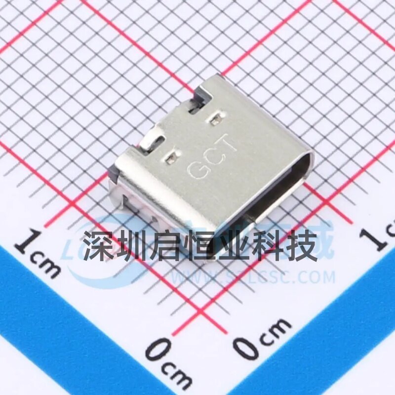 USB4105-GF-A-060 USB 2.0连接器 Type-C母座 卧贴/16P 带定位柱