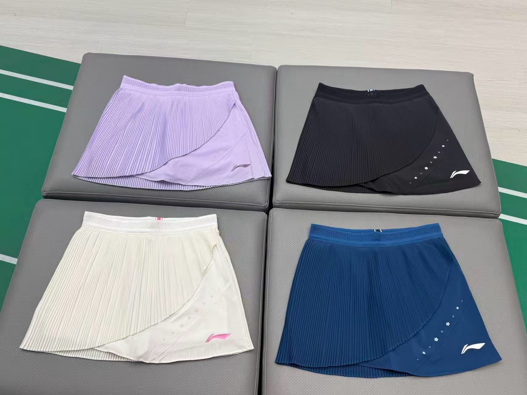 李宁正品 志田千阳同款羽毛球裙大赛服短裙速干百褶裙