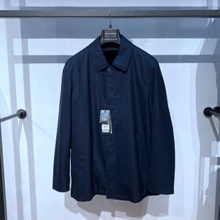 水貂脱卸内胆 翻领拉链 轻奢 保暖百搭 尼克服 依文冬装 男士 藏蓝