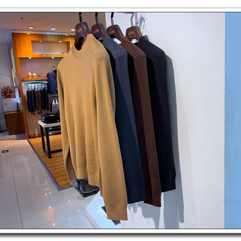派骆卡蒙绵羊毛圆领男士羊毛衫