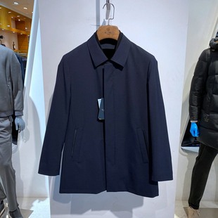 水貂白鹅绒脱卸内胆 翻领拉链 精纺羊毛 百搭 皮草 冬装 男士 深蓝