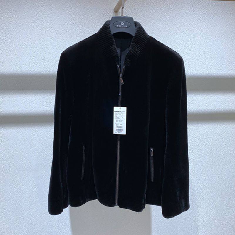 冬装 黑色棒球领拉链 貂绒轻奢 保暖百搭 通勤 男士皮草 裘皮,男装,皮草,淘宝优惠券,粉丝福利购,淘宝优惠卷