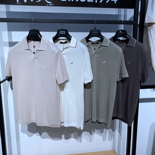 夏裝 男士 49.9棉 涼感 50.1桑蠶絲 短袖 凱文凱利 T恤 翻領(lǐng)海鷗領(lǐng)