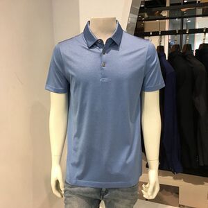 夏装薄款 翻领桑蚕丝 亲肤凉感 顺滑弹力 百搭休闲 男士短袖T恤