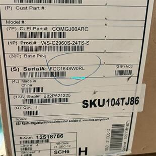 型号是WS 议价 全新Cisco千兆交换机 24TS C2960S