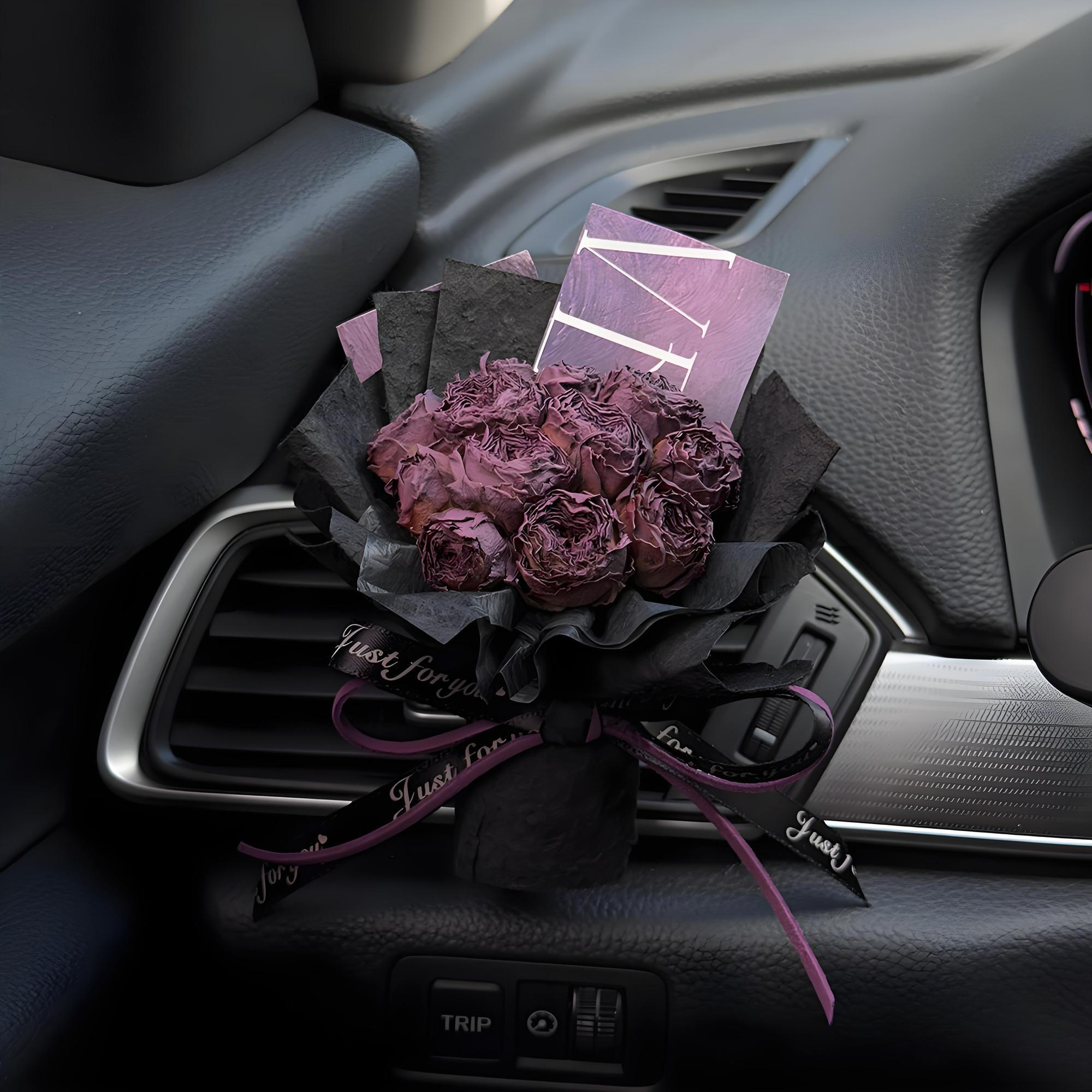 干花车内车载装饰出风口摆件