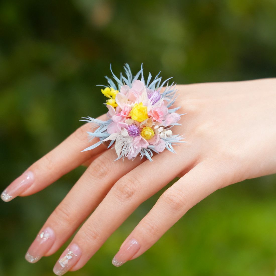 永生花diy成品免做花朵戒指户外婚礼求婚表白节日礼物永生花对戒图片