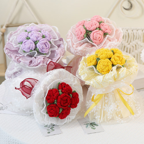 小香风玫瑰针织花生日礼品