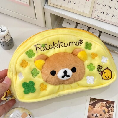 新款幸运四叶草卡通小熊毛绒笔袋