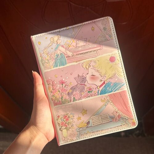 新款简约春日美少女彩页PU笔记本