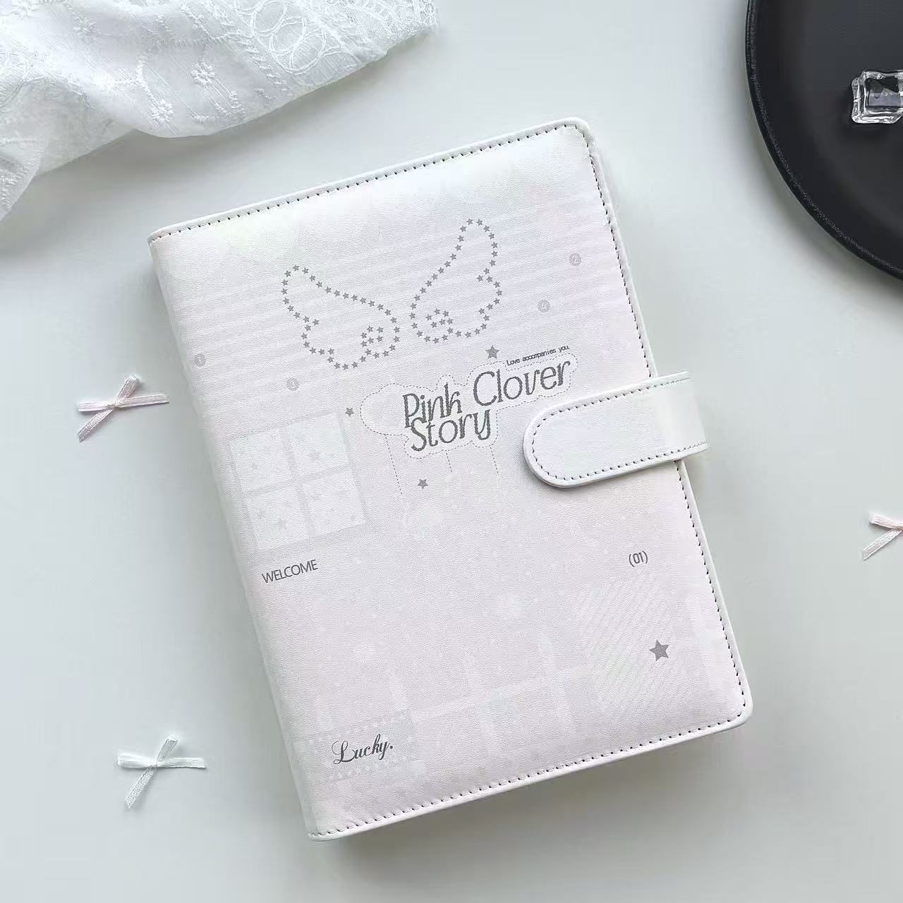 ins天使翅膀PU皮质活页小卡册图片