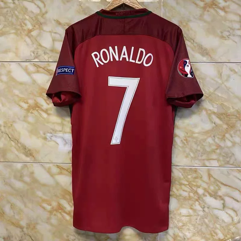 Классический спортивный костюм в стиле ретро для футбола with Portugal Ronaldo Gerard Figojavi Iniesta майка