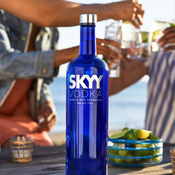 正品深蓝skyyvodka原味伏特加洋酒预调鸡尾酒基酒750ml瓶装