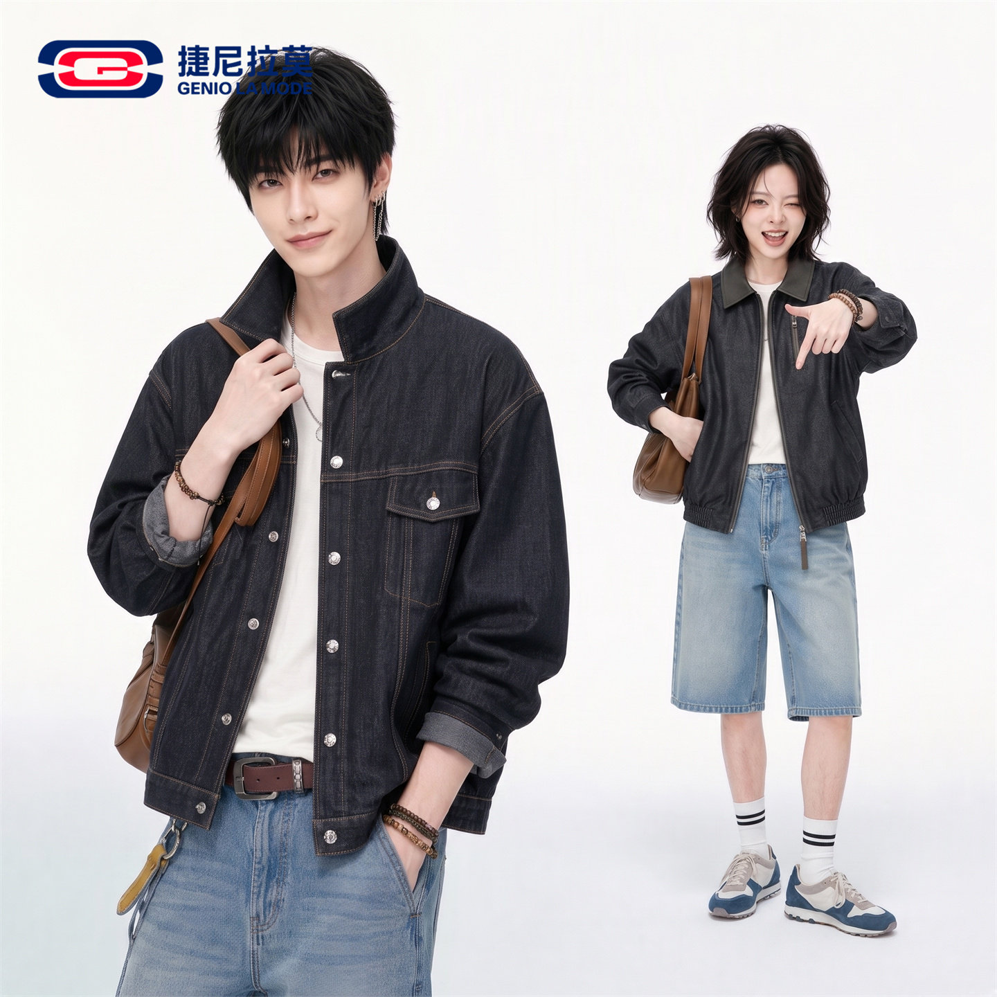 拉链立领休闲男士皮衣薄款图片