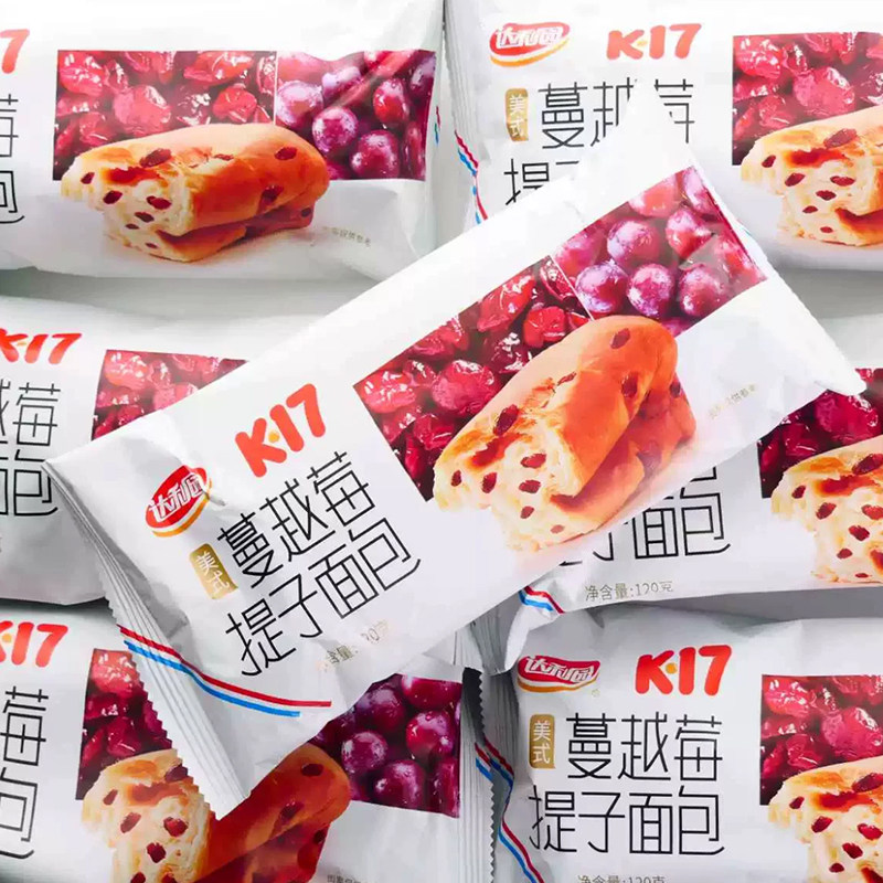 达利园蔓越莓提子面包120g美焙辰营养代餐早餐充饥糕点休闲零食品图片