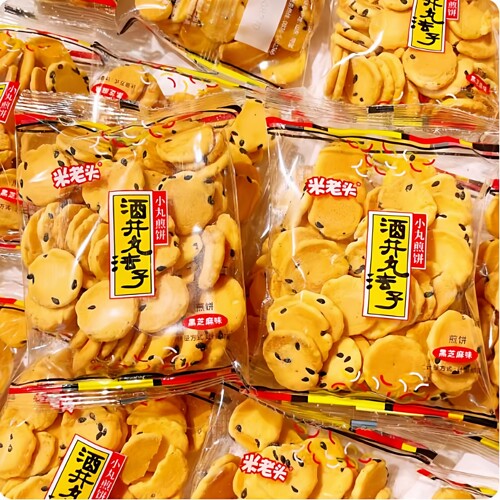 米老头500g小丸煎饼鸡蛋元气蛋仔小圆饼干儿童小吃解馋零食小吃